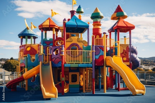 Colorful Playground With Various Play, Generative AI © Shooting Star Std