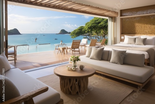 Stunning Beachfront Resort Suite, Generative AI