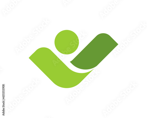 Abstract people in check mark vector logo