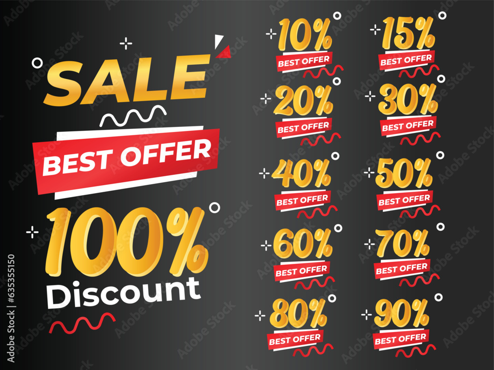 Fototapeta premium Percent Off Number Discount