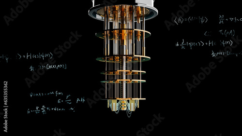 Technology Background of Quantum Computing Concepts, 3d rendering