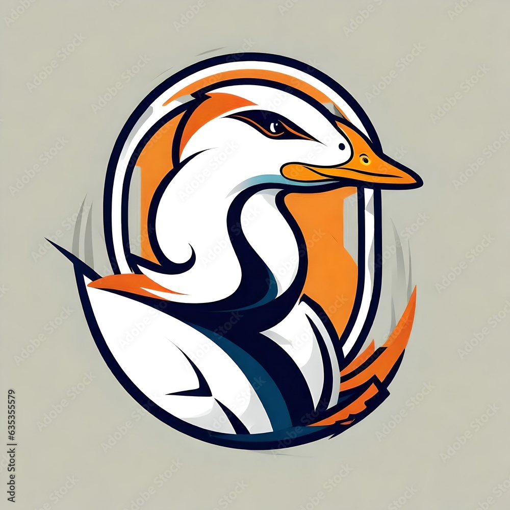 Obraz premium A logo for a business or sports team featuring a bird that is suitable for a t-shirt graphic.