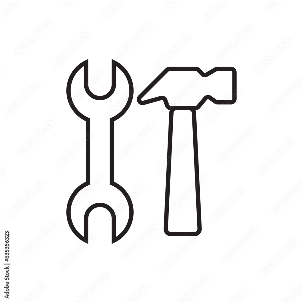 wrench and hammer icon vector illustration symbol wrench and hammer icon vector illustration symbol
