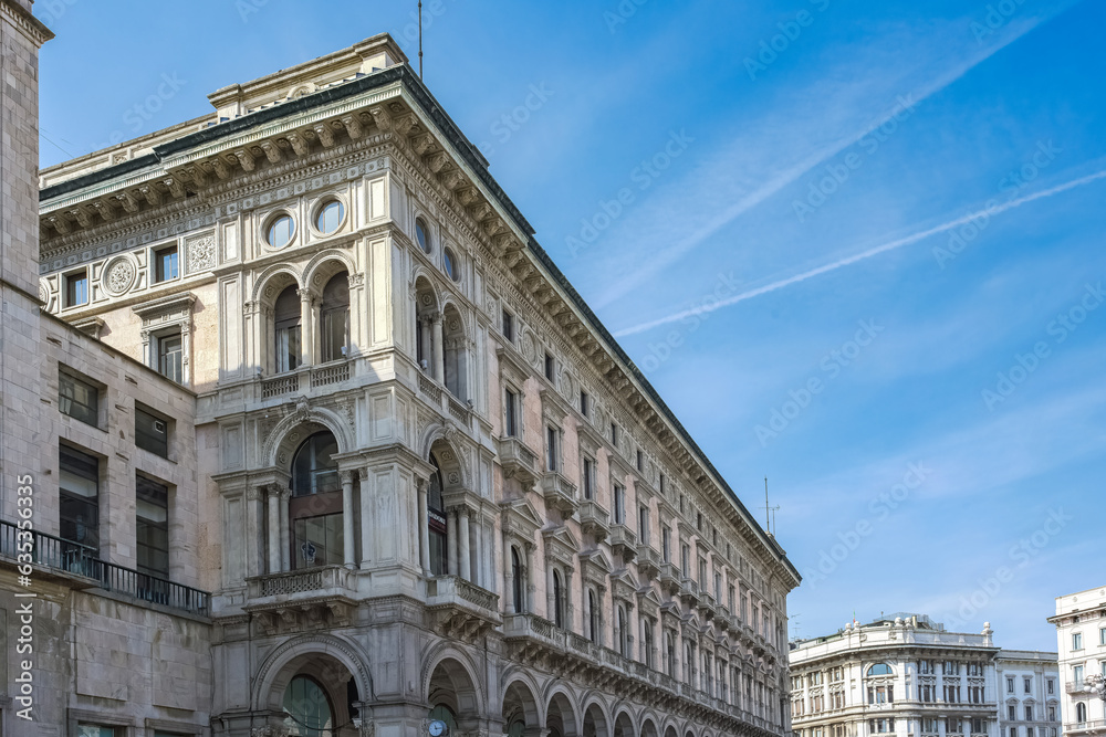 Milan, in Italy, beautiful buildings, in the historic center
