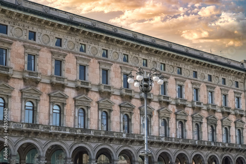 Milan  in Italy  beautiful buildings  in the historic center 