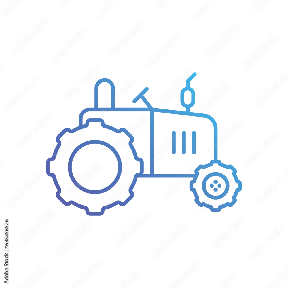Tractor icon vector stock illustration.