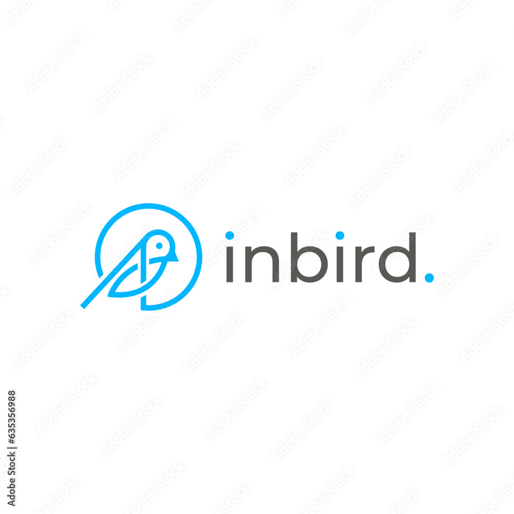 Bird chat logo design, for communication, minimalist vector