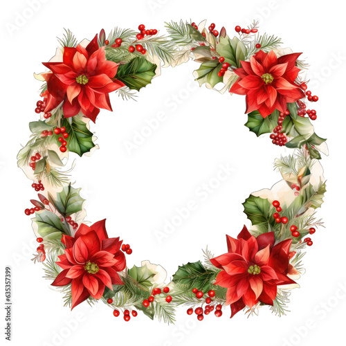 Christmas Frame. Transparent Inside and Background.