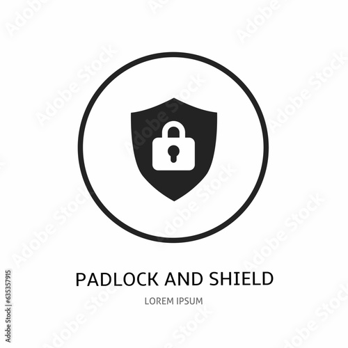 Logo vector design for business. Paock and shield logos. photo