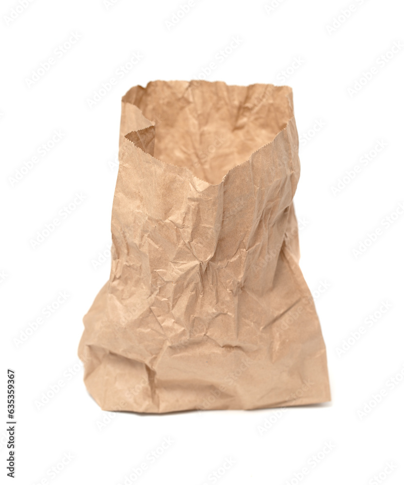 old paper bag isolated on white background old paper bag isolated on white background