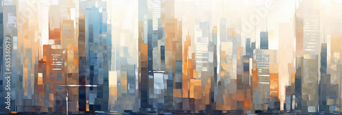 Wolkenkratzer Skyline, Ölgemälde