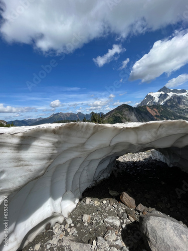 landscape with snow and clouds