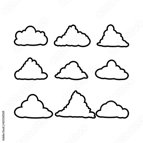 Clouds set icon isolated on white background