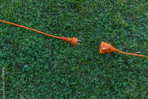 Electric extension cord and power connection in the garden