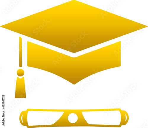 golden graduation icon