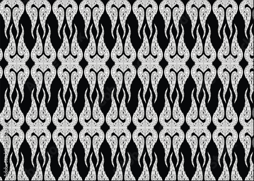 seamless pattern with black and white stripes, Thai Pattern Modern Background decoration for printing, fabric, web, poster, banner, and card concept vector illustration