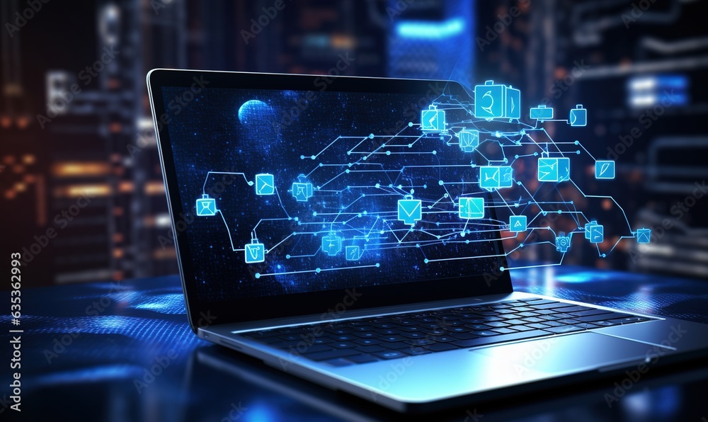 Ai the concept of artificial intelligence use analytics automation and an autonomous brain big data Generative AI