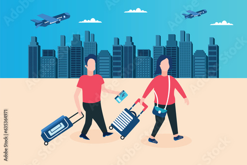 Couple traveling concept