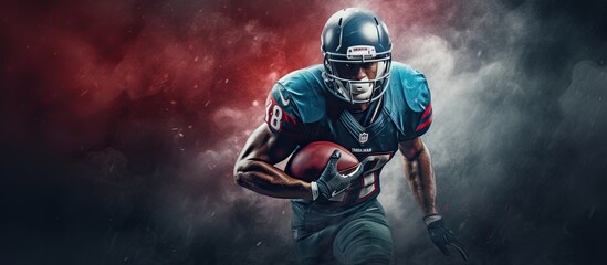 Template for American football sports magazine with copy space for betting advertisement