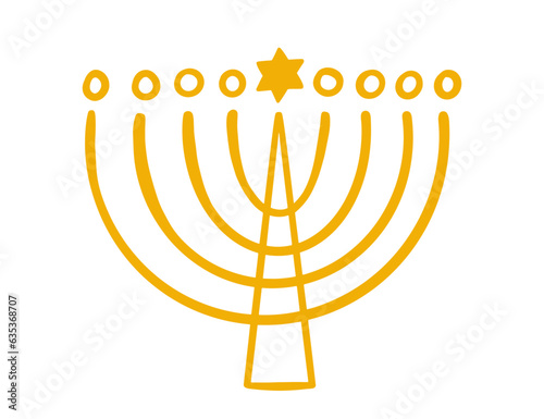 Menorah Hanukkah Shape Illustration Logo Icon Art