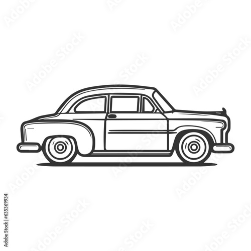 sedan car illustration generative ai 