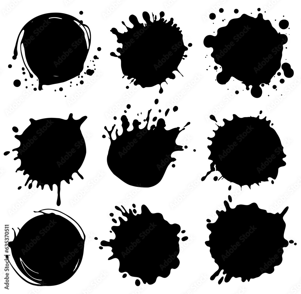 Simple vector paint splats without too much detail