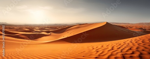 Journey through sunsets dunes and vastness. Embracing tranquility and majesty of desert landscape