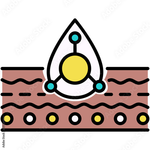 Retinol Icon. Chemical Cosmetic Ingredient Symbol Stock Illustration. Vector Filled Line Icons For UI Web Design And Presentation