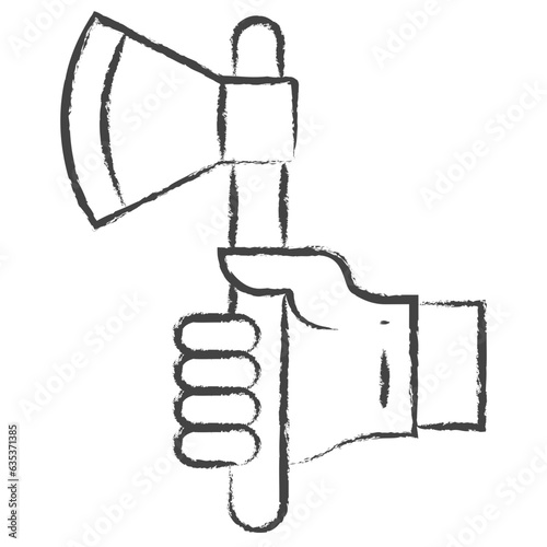 Hand drawn Axe illustration icon © Icongeek26