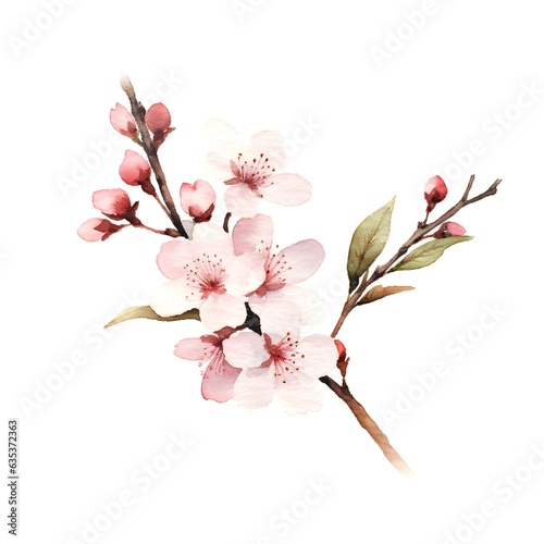 Cherry blossom isolated on white background