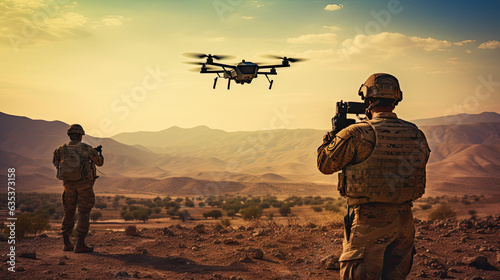 soldiers launching a drone in an outdoor setting, showcasing the precision and expertise involved in the operation © ZoomTeam