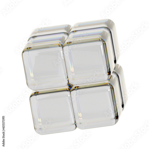 Принти на полотні Transparent abstract cube 3D