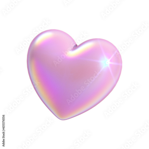 Heart holographic 3D illustration