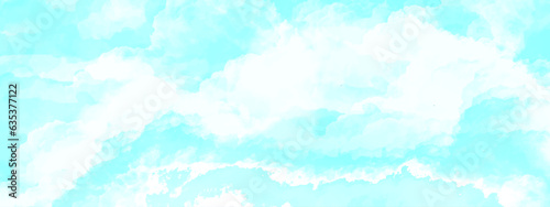 abstract watercolor background sunny sky blue light watercolor background. Aquarelle painting brush effect card paper textured canvas cloudy smoke space for text, entertaining card, template. aquamari