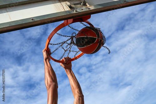 Anonymous basketball player throwing ball into basket © ADDICTIVE STOCK CORE