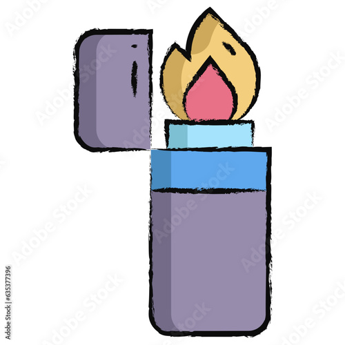 Hand drawn Lighter illustration icon