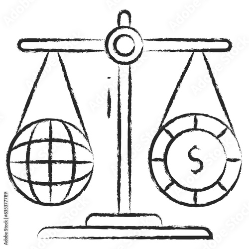 Hand drawn Equity balance illustration icon