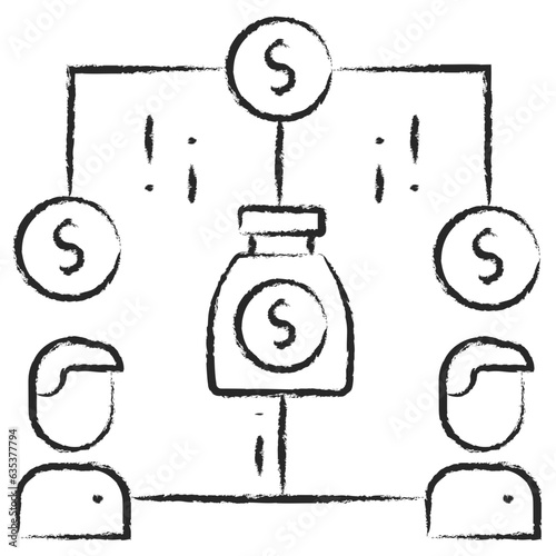 Hand drawn Equity crowdfunding illustration icon