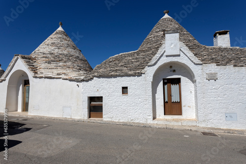 The Trulli of Alberobello  the typical limestone houses in the province of Bari  Puglia  Italy