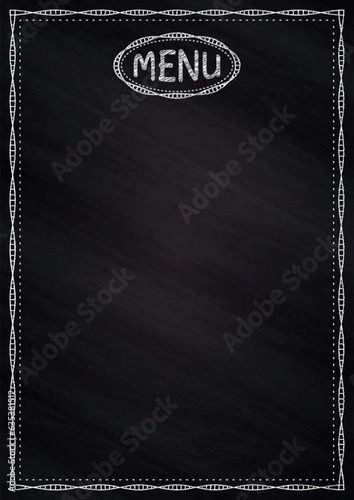 Vintage Menu written with chalk on a blackboard