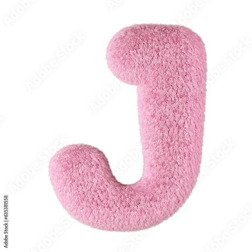 Quadro em tela Fluffy letter J 3D