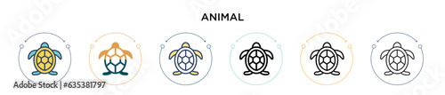 Animal icon in filled, thin line, outline and stroke style. Vector illustration of two colored and black animal vector icons designs can be used for mobile, ui, web