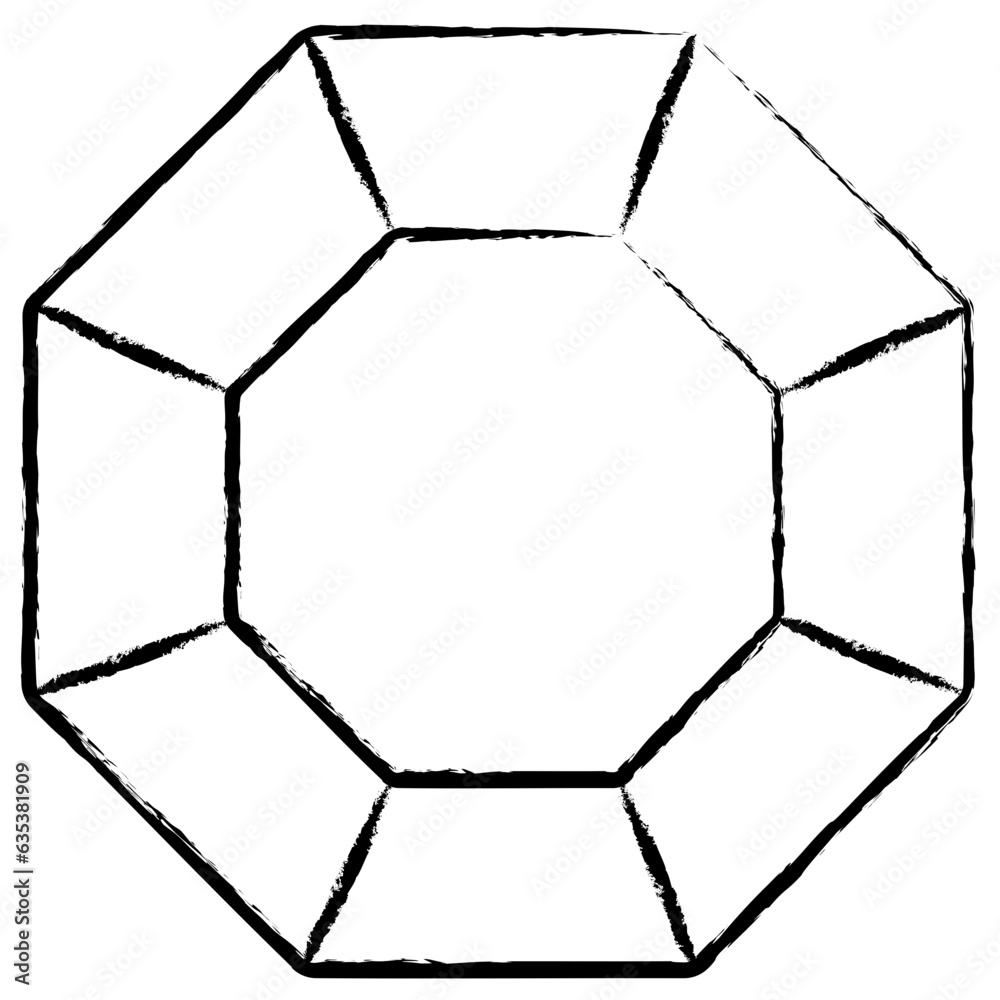 Fototapeta premium Hand drawn Diamond illustration icon