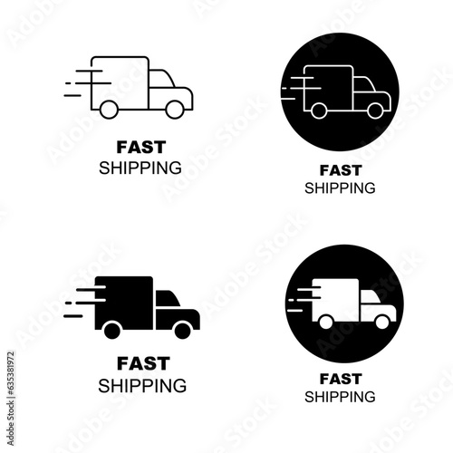 Fast delivery truck icon,
Express delivery symbol,
Quick shipping truck logo,
Speedy delivery van emblem,
Swift transportation icon,
Expedited delivery truck graphic,
Rapid shipping vehicle symbol.