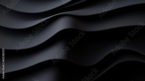Undulating Black Surface with Copy-Space. Modern 3D