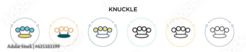 Knuckle icon in filled, thin line, outline and stroke style. Vector illustration of two colored and black knuckle vector icons designs can be used for mobile, ui, web