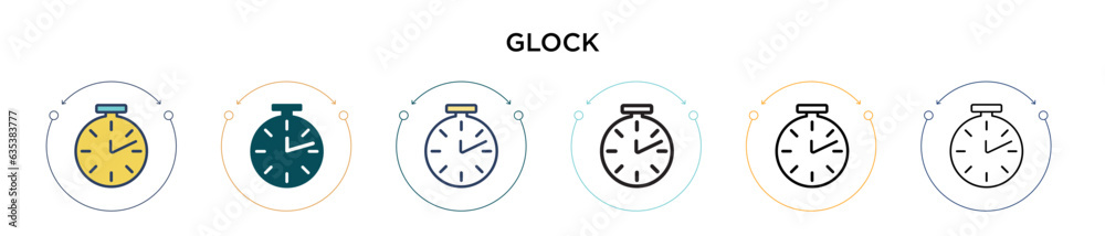 Glock icon in filled, thin line, outline and stroke style. Vector ...