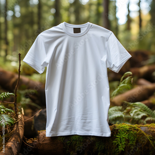 Scenic Forest Background Tshirt Mockup Embrace the Nature Vibe