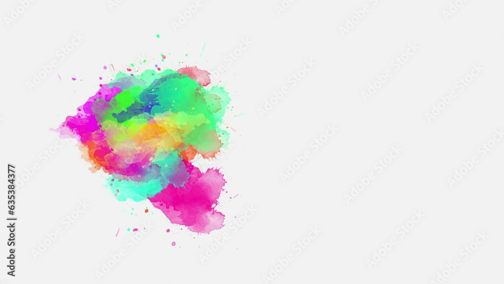 Watercolor paint brush stroke, ink splash transition slow motion Watercolor paint brush stroke, ink splash transition slow motion