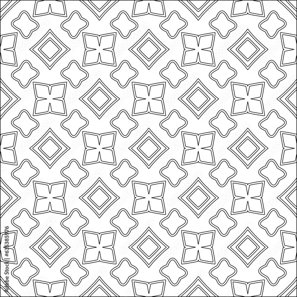 Vector pattern with symmetrical elements . Modern stylish abstract texture. Repeating geometric tiles from striped elements.Black and white pattern. Vector pattern with symmetrical elements . Modern stylish abstract texture. Repeating geometric tiles from striped elements.Black and white pattern.
